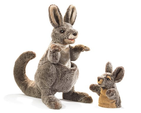 FOLKMANIS HAND PUPPET -Kangaroo with Joey