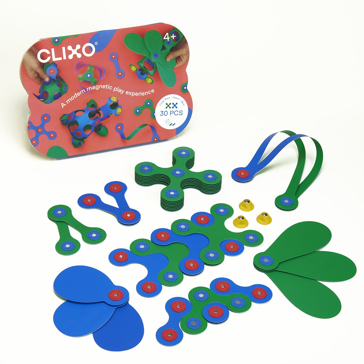Clixo - Crew Pack  - Blue/ Green - Magnetic Building