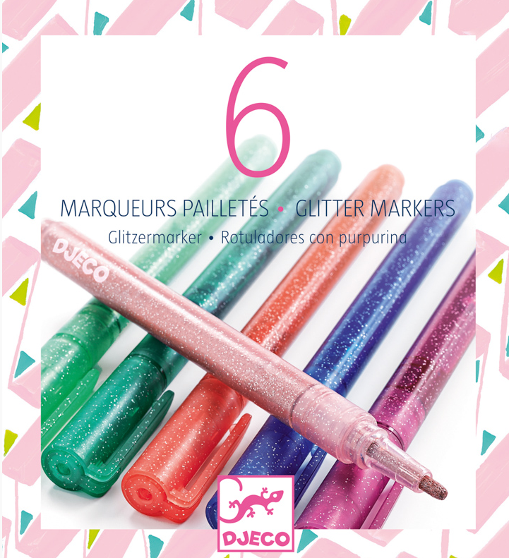 DJECO Glitter Pens - pack of 6