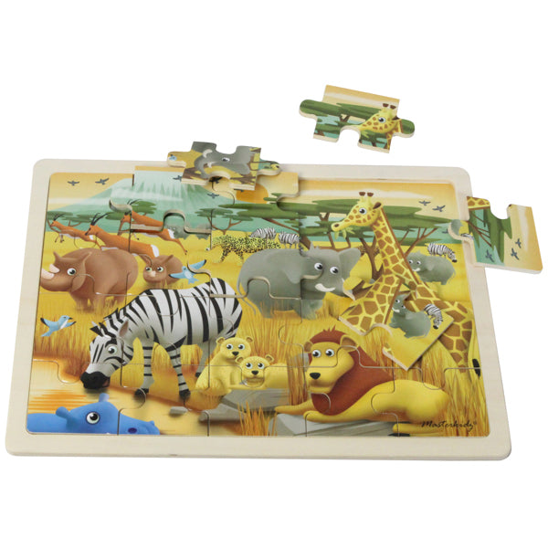 MASTERKIDZ Wooden Puzzle - Safari - 20 Piece