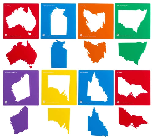 Stencils - Australia & State Map - Set of 8