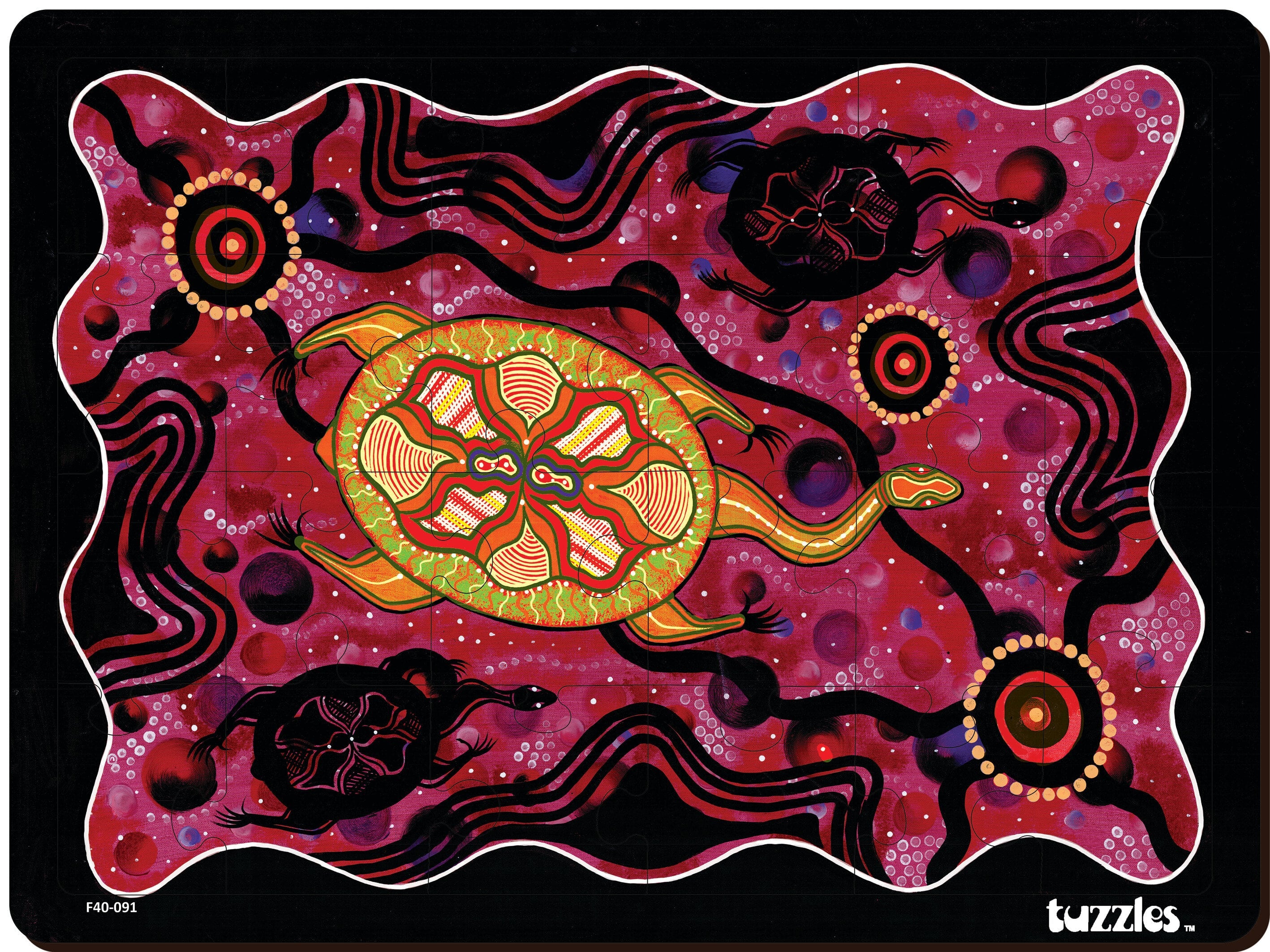 Tuzzles Aboriginal Art Turtle Dreaming 48pc